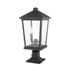 Beacon 21 Inch Tall 2 Light Outdoor Pier Lamp By Z-Lite -LumeLux Shop Z Lite 568PHBR 533PM BK AT 5
