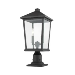 Beacon 21 Inch Tall 2 Light Outdoor Pier Lamp By Z-Lite -LumeLux Shop Z Lite 568PHBR 533PM BK AT 6