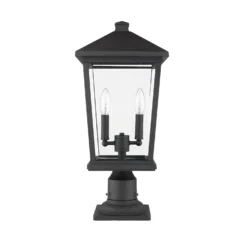 Beacon 21 Inch Tall 2 Light Outdoor Pier Lamp By Z-Lite -LumeLux Shop Z Lite 568PHBR 533PM BK NL 7
