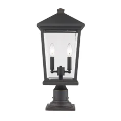 Beacon 21 Inch Tall 2 Light Outdoor Pier Lamp By Z-Lite -LumeLux Shop Z Lite 568PHBR 533PM ORB