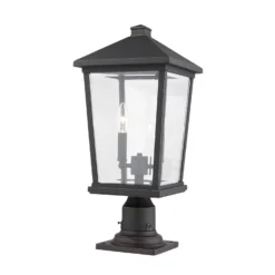Beacon 21 Inch Tall 2 Light Outdoor Pier Lamp By Z-Lite -LumeLux Shop Z Lite 568PHBR 533PM ORB AT 4