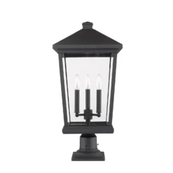 Beacon 25 Inch Tall 3 Light Outdoor Pier Lamp By Z-Lite -LumeLux Shop Z Lite 568PHXLR 533PM BK NL 7