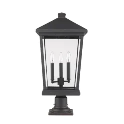 Beacon 25 Inch Tall 3 Light Outdoor Pier Lamp By Z-Lite -LumeLux Shop Z Lite 568PHXLR 533PM ORB NL 7