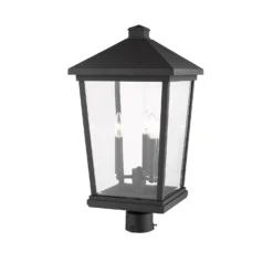 Beacon 23 Inch Tall 3 Light Outdoor Post Lamp By Z-Lite -LumeLux Shop Z Lite 568PHXLR BK AT 5