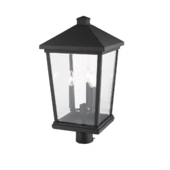 Beacon 23 Inch Tall 3 Light Outdoor Post Lamp By Z-Lite -LumeLux Shop Z Lite 568PHXLR BK AT 6