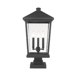 Beacon 24 Inch Tall 3 Light Outdoor Pier Lamp By Z-Lite -LumeLux Shop Z Lite 568PHXLS SQPM ORB