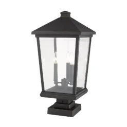 Beacon 24 Inch Tall 3 Light Outdoor Pier Lamp By Z-Lite -LumeLux Shop Z Lite 568PHXLS SQPM ORB AT 4