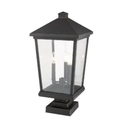 Beacon 24 Inch Tall 3 Light Outdoor Pier Lamp By Z-Lite -LumeLux Shop Z Lite 568PHXLS SQPM ORB AT 5