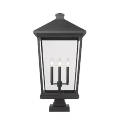 Beacon 32 Inch Tall 4 Light Outdoor Pier Lamp By Z-Lite -LumeLux Shop Z Lite 568PHXXLS SQPM BK AT 4