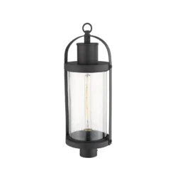 Z-Lite Roundhouse 25 Inch Tall Outdoor Post Lamp -LumeLux Shop Z Lite 569PHB BK AT 5