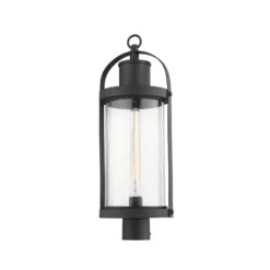 Z-Lite Roundhouse 25 Inch Tall Outdoor Post Lamp -LumeLux Shop Z Lite 569PHB BK AT 6