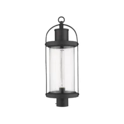 Z-Lite Roundhouse 25 Inch Tall Outdoor Post Lamp -LumeLux Shop Z Lite 569PHB BK NL 7
