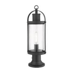 Z-Lite Roundhouse 22 Inch Tall Outdoor Pier Lamp -LumeLux Shop Z Lite 569PHM 553PM BK AT 5