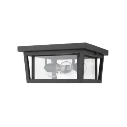Seoul 12 Inch 3 Light Outdoor Flush Mount By Z-Lite -LumeLux Shop Z Lite 571F BK NL 7
