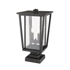 Seoul 20 Inch Tall 2 Light Outdoor Pier Lamp By Z-Lite -LumeLux Shop Z Lite 571PHBS SQPM ORB AT 4