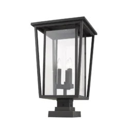 Seoul 24 Inch Tall 3 Light Outdoor Pier Lamp By Z-Lite -LumeLux Shop Z Lite 571PHXLS SQPM ORB
