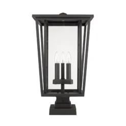 Seoul 24 Inch Tall 3 Light Outdoor Pier Lamp By Z-Lite -LumeLux Shop Z Lite 571PHXLS SQPM ORB NL 7