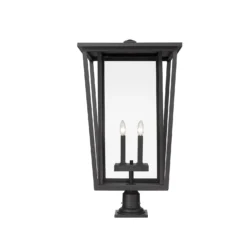 Seoul 32 Inch Tall 4 Light Outdoor Pier Lamp By Z-Lite -LumeLux Shop Z Lite 571PHXXLR 533PM BK AT 4