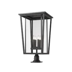 Seoul 32 Inch Tall 4 Light Outdoor Pier Lamp By Z-Lite -LumeLux Shop Z Lite 571PHXXLR 533PM BK AT 5