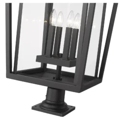 Seoul 32 Inch Tall 4 Light Outdoor Pier Lamp By Z-Lite -LumeLux Shop Z Lite 571PHXXLR 533PM BK AT 6