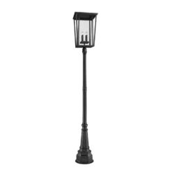 Seoul 113 Inch Outdoor Post By Z-Lite -LumeLux Shop Z Lite 571PHXXLR 564P BK AT 5