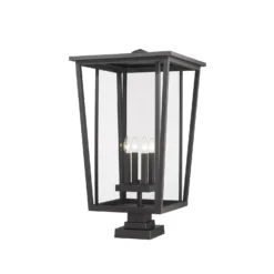 Seoul 32 Inch Tall 4 Light Outdoor Pier Lamp By Z-Lite -LumeLux Shop Z Lite 571PHXXLS SQPM BK