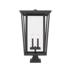 Seoul 32 Inch Tall 4 Light Outdoor Pier Lamp By Z-Lite -LumeLux Shop Z Lite 571PHXXLS SQPM BK AT 4