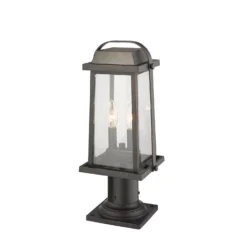 Millworks 18 Inch Tall 2 Light Outdoor Pier Lamp By Z-Lite -LumeLux Shop Z Lite 574PHMR 533PM ORB AT 5
