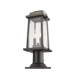 Millworks 18 Inch Tall 2 Light Outdoor Pier Lamp By Z-Lite -LumeLux Shop Z Lite 574PHMR 533PM ORB AT 6