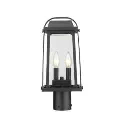 Millworks 16 Inch Tall 2 Light Outdoor Post Lamp By Z-Lite -LumeLux Shop Z Lite 574PHMR BK