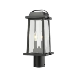 Millworks 16 Inch Tall 2 Light Outdoor Post Lamp By Z-Lite -LumeLux Shop Z Lite 574PHMR BK AT 6
