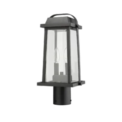 Millworks 16 Inch Tall 2 Light Outdoor Post Lamp By Z-Lite -LumeLux Shop Z Lite 574PHMR BK NL 7