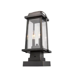 Millworks 17 Inch Tall 2 Light Outdoor Pier Lamp By Z-Lite -LumeLux Shop Z Lite 574PHMS SQPM ORB AT 6