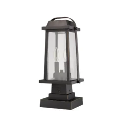 Millworks 17 Inch Tall 2 Light Outdoor Pier Lamp By Z-Lite -LumeLux Shop Z Lite 574PHMS SQPM ORB NL 7