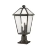 Talbot 22 Inch Tall 3 Light Outdoor Pier Lamp By Z-Lite - Clearance Special