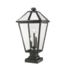 Talbot 25 Inch Tall 3 Light Outdoor Pier Lamp By Z-Lite