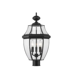 Westover 20 Inch Tall 3 Light Outdoor Post Lamp By Z-Lite -LumeLux Shop Z Lite 580PHB BK AT 5