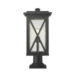 Z-Lite Brookside 21 Inch Tall Outdoor Pier Lamp -LumeLux Shop Z Lite 583PHBR 533PM BK AT 4
