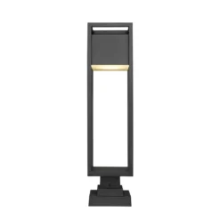 Z-Lite Barwick 28 Inch Tall LED Outdoor Pier Lamp -LumeLux Shop Z Lite 585PHBS SQPM BK LED AT 4