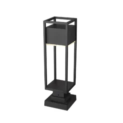 Z-Lite Barwick 22 Inch Tall LED Outdoor Pier Lamp -LumeLux Shop Z Lite 585PHMS SQPM BK LED AT 5