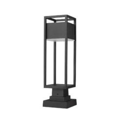 Z-Lite Barwick 22 Inch Tall LED Outdoor Pier Lamp -LumeLux Shop Z Lite 585PHMS SQPM BK LED NL 7