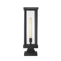 Z-Lite Glenwood 22 Inch Tall Outdoor Pier Lamp -LumeLux Shop Z Lite 586PHBS SQPM BK AT 4