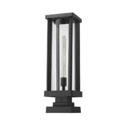 Z-Lite Glenwood 22 Inch Tall Outdoor Pier Lamp -LumeLux Shop Z Lite 586PHBS SQPM BK NL 7