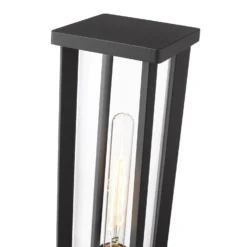 Z-Lite Glenwood 17 Inch Tall Outdoor Pier Lamp -LumeLux Shop Z Lite 586PHMS SQPM BK AT 6