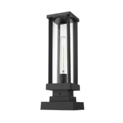 Z-Lite Glenwood 17 Inch Tall Outdoor Pier Lamp -LumeLux Shop Z Lite 586PHMS SQPM BK NL 7