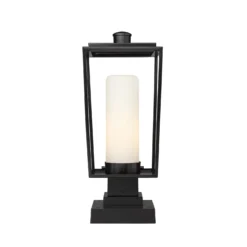 Z-Lite Sheridan 19 Inch Tall Outdoor Pier Lamp -LumeLux Shop Z Lite 595PHMS SQPM BK AT 4