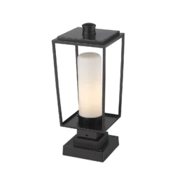 Z-Lite Sheridan 19 Inch Tall Outdoor Pier Lamp -LumeLux Shop Z Lite 595PHMS SQPM BK AT 5