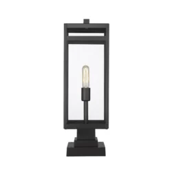 Z-Lite Nuri 23 Inch Tall Outdoor Pier Lamp -LumeLux Shop Z Lite 596PHBS SQPM BK AT 4