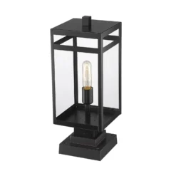Z-Lite Nuri 20 Inch Tall Outdoor Pier Lamp -LumeLux Shop Z Lite 596PHMS SQPM BK AT 5