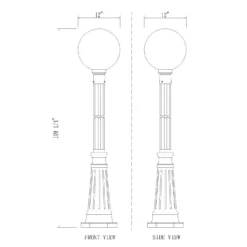 Z-Lite Laurent 109 Inch Tall Outdoor Post Lamp -LumeLux Shop Z Lite 597PHB 519P BK LD 8